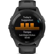 Garmin 010-02810-10 Forerunner 265 Smart Watch 46mm Black Bezel With Black Case and Black/Powder Gray Silicone Band