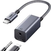  محول سماعات 2×1 USB-C باللون الرمادي من ESR