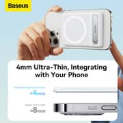 Foldable Magnetic MagSafe Bracket with Metal Stand for iPhone 14, 13, 12, Pro, Mini, Max, Plus White