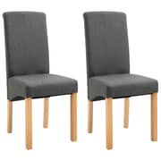 vidaXL Dining Chairs 2 pcs Grey Fabric
