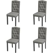 vidaXL 4 Dining Chairs Fabric Upholstery Dark Grey