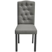 vidaXL 4 Dining Chairs Fabric Upholstery Dark Grey