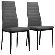 vidaXL Dining Chairs 2 pcs Light Grey Fabric