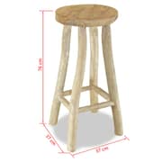 vidaXL Bar Stool Solid Teak Wood