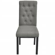 vidaXL 2 Dining Chairs Fabric Upholstery Dark Grey High Back