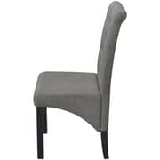 vidaXL 2 Dining Chairs Fabric Upholstery Dark Grey High Back