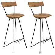 vidaXL Bar Stools 2 pcs Solid Teak Wood