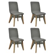 vidaXL Oak Indoor Fabric Dining Chair Set 4 pcs Dark Grey