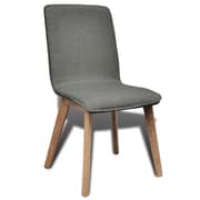 vidaXL Oak Indoor Fabric Dining Chair Set 4 pcs Dark Grey