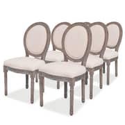 vidaXL Dining Chairs 6 pcs Cream Fabric