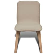 vidaXL Oak Indoor Fabric Dining Chair Set 4 pcs Beige