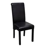 vidaXL Dining Chair Artificial Leather Black Set of 4