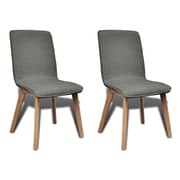 vidaXL Oak Indoor Fabric Dining Chair Set 2 pcs Dark Grey