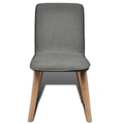 vidaXL Oak Indoor Fabric Dining Chair Set 2 pcs Dark Grey