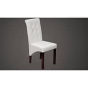 vidaXL Dining Chairs 2 pcs White Faux Leather