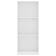 vidaXL 3-Tier Book Cabinet White 40x24x108 cm Engineered Wood