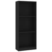 vidaXL 3-Tier Book Cabinet Black 40x24x108 cm Engineered Wood