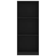 vidaXL 3-Tier Book Cabinet Black 40x24x108 cm Engineered Wood