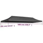 vidaXL Party Tent Roof 3x6 m Anthracite