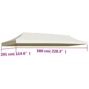 vidaXL Party Tent Roof 3x6 m Cream