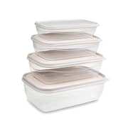 Soft & Lock Rectangular Food Saver (Set Of Four - 0,8 Lt + 1,2 Lt + 1,8 Lt + 2,7 Lt)