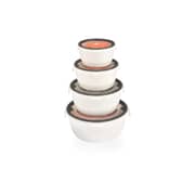 Pure White Body Lock & Fit Round Box 4 Pcs Set