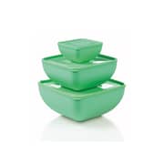 Fit Square Bowl With Lid ( 3 Pcs Set ) ( 0,5 L + 2,5 L + 4 L )