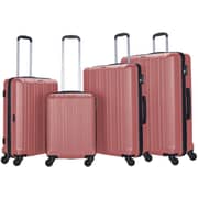 Stargold Set Of 4 Hardside Spinner Abs Trolley Luggage With Number Lock, Rose Pink - 20, 24, 28, 32 Inches