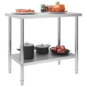 vidaXL Kitchen Work Table 100x60x85 cm Stainless Steel