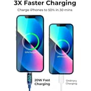 Glassology USB-C to Lightning Cable 1.2M - LED Display, 3A Fast Charging, Braided Design - Black