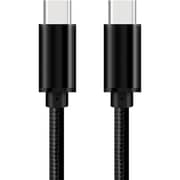 Glassology USB-C to USB-C Cable 1.2M, 3A High Current Fast Charging, Pure Copper with PVC & Nylon Braid, 480Mbps - Black