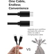 Glassology USB-C to USB-C Cable 1.2M, 3A High Current Fast Charging, Pure Copper with PVC & Nylon Braid, 480Mbps - Black