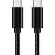 Glassology USB-C to USB-C Cable 2M, 3A High Current Fast Charging, Pure Copper with PVC & Nylon Braid, 480Mbps - Black