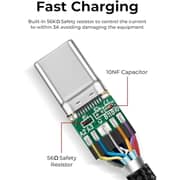 Glassology USB-C to USB-C Cable 2M, 3A High Current Fast Charging, Pure Copper with PVC & Nylon Braid, 480Mbps - Black
