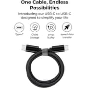Glassology USB-C to USB-C Cable 2M, 3A High Current Fast Charging, Pure Copper with PVC & Nylon Braid, 480Mbps - Black