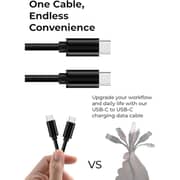 Glassology USB-C to USB-C Cable 2M, 3A High Current Fast Charging, Pure Copper with PVC & Nylon Braid, 480Mbps - Black