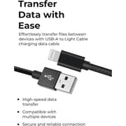 Glassology USB-A to Lightning Cable 2M, 3A High Current Fast Charging, Pure Copper with PVC & Nylon Braid, 480Mbps - Black