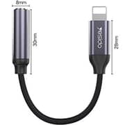 Yesido Audio Lightning To 3.5mm Headphone Adaptor Cable Black