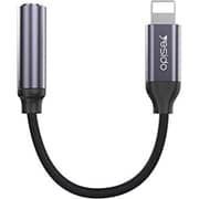 Yesido Audio Lightning To 3.5mm Headphone Adaptor Cable Black