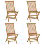 vidaXL Folding Garden Chairs 4 pcs Solid Teak Wood