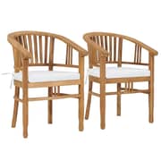 vidaXL Garden Chairs with Cushions 2 pcs Solid Teak Wood