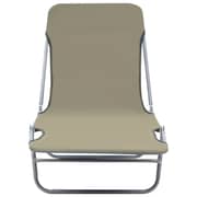 vidaXL Folding Sun Loungers 2 pcs Steel and Fabric Taupe