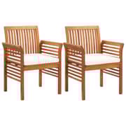 vidaXL Garden Dining Chairs with Cushions 2 pcs Solid Acacia Wood
