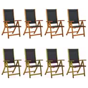 vidaXL Folding Garden Chairs 8 pcs Solid Wood Acacia and Textilene
