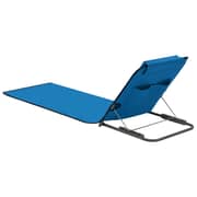 vidaXL Folding Beach Mats 2 pcs Steel and Fabric Blue