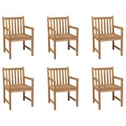 vidaXL Outdoor Chairs 6 pcs Solid Teak Wood