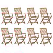 vidaXL Folding Outdoor Chairs 8 pcs Solid Acacia Wood