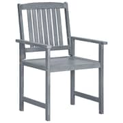 vidaXL Garden Chairs with Cushions 2 pcs Grey Solid Acacia Wood