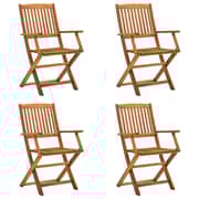 vidaXL Folding Outdoor Chairs 4 pcs Solid Acacia Wood