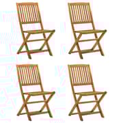 vidaXL Folding Outdoor Chairs 4 pcs Solid Acacia Wood